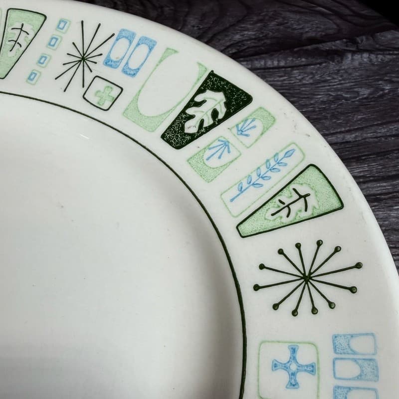 Mid Century Modern Taylorstone Cathay Atomic 13" Oval Serving Platter - Thumbnail 5