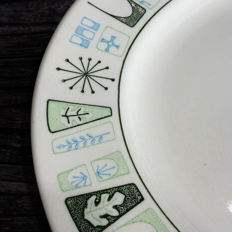 Mid Century Modern Taylorstone Cathay Atomic 13" Oval Serving Platter - Thumbnail 7