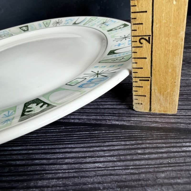 Mid Century Modern Taylorstone Cathay Atomic 13" Oval Serving Platter - Thumbnail 14