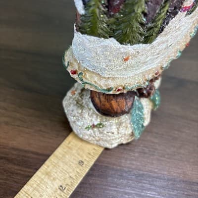 Ho Ho Ho Santa Resin Figure 14” Tall Carved Wood Look Snowman Indoor Outdoor - Thumbnail 13