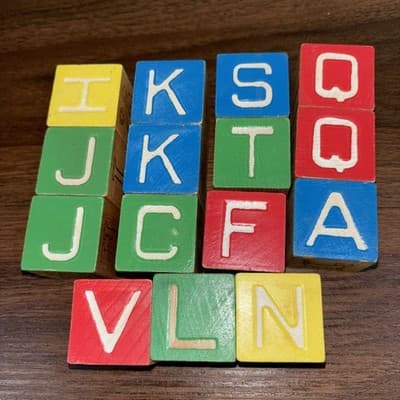 Vintage Disney Alphabet Blocks Children’s Toy Set of 15 Blocks Disneyana Toys - Thumbnail 6