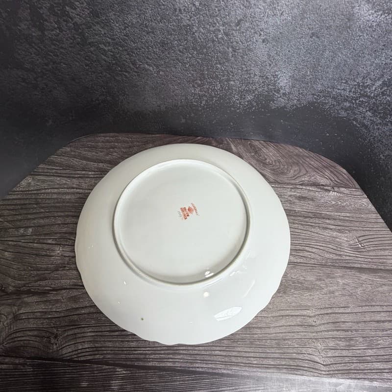 Antique Imperial Crown Austria 1564 Pink Floral 11.5" Round Chop Plate Platter - Thumbnail 5