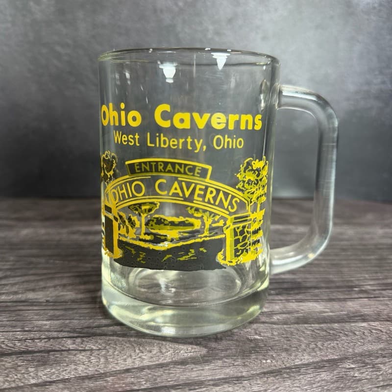 Vintage Ohio Caverns West Liberty Ohio Souvenir Glass Mug - Thumbnail 3
