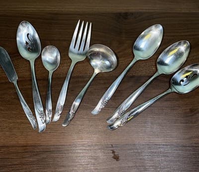 8 Serving Pieces Rogers International EXQUISITE Silverplate 1957 Spoons Ladle