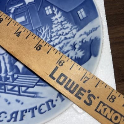 Vintage 1984 Bing & Grondahl The Christmas Better Christmas Eve PLATE 9084 Blue - Thumbnail 7