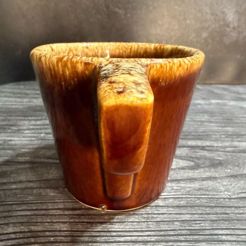 Hull Pottery Oven Proof USA Coffee Mug Tea Cup Brown Drip Glaze Vintage - Thumbnail 5