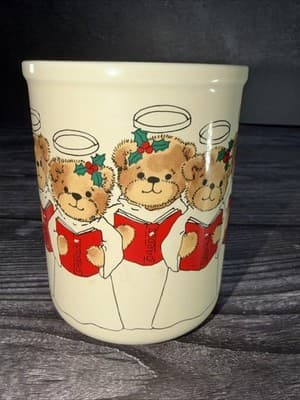 Vintage 1982 Lucy And Me Enesco Teddy Bear Christmas Choir Coffee Mug 10oz EUC - Thumbnail 4
