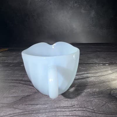 Fire-King Glass Light Blue Azurite Swirl Creamer – Vintage Fire-King Cream Pit - Thumbnail 7