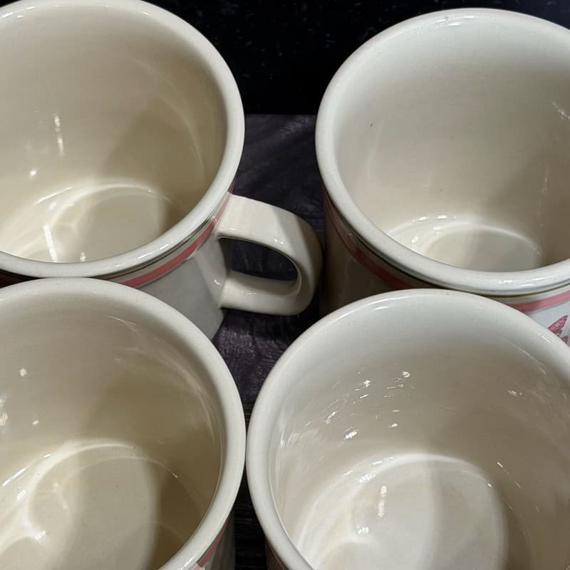 Newcor Stoneware Strawberry Mugs Set of 4 - Thumbnail 9