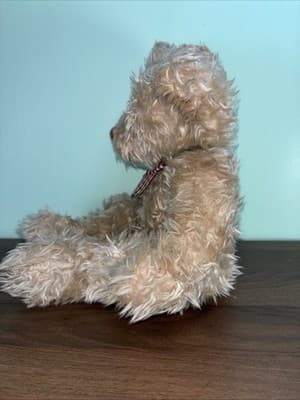 Russ Long Hair Bear Plush Tan With Bow Stuffed Animal 15" Floppy Corduroy - Thumbnail 3