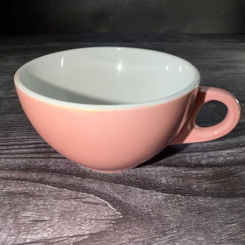 Vintage Shenango China Pink Rim Rol Wel Restaurant Ware Coffee Cups Set of 2 - Thumbnail 11