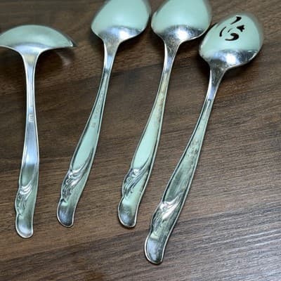 8 Serving Pieces Rogers International EXQUISITE Silverplate 1957 Spoons Ladle - Thumbnail 11