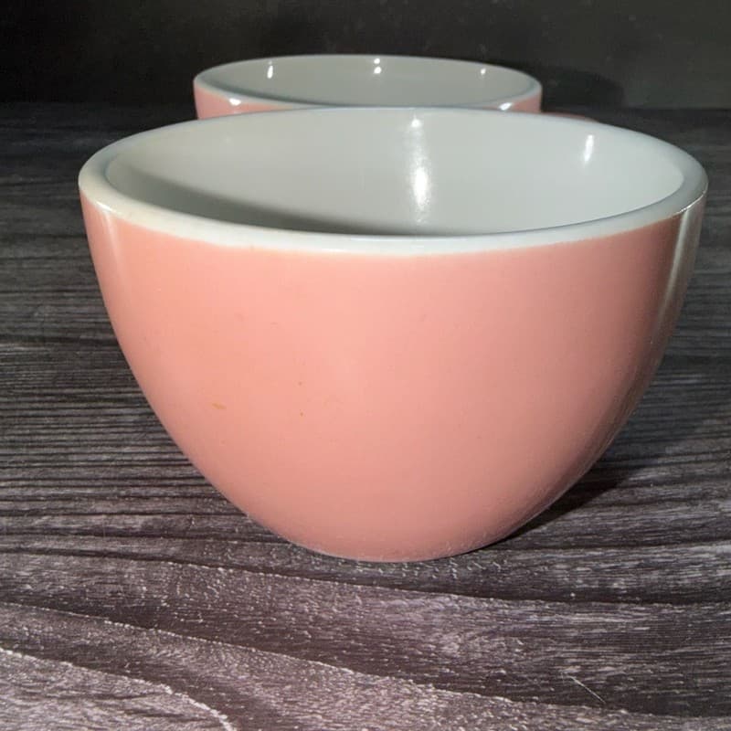 Vintage Shenango China Pink Rim Rol Wel Restaurant Ware Coffee Cups Set of 2 - Thumbnail 7