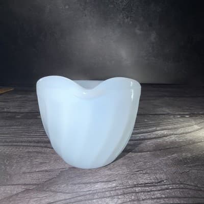 Fire-King Glass Light Blue Azurite Swirl Creamer – Vintage Fire-King Cream Pit - Thumbnail 5