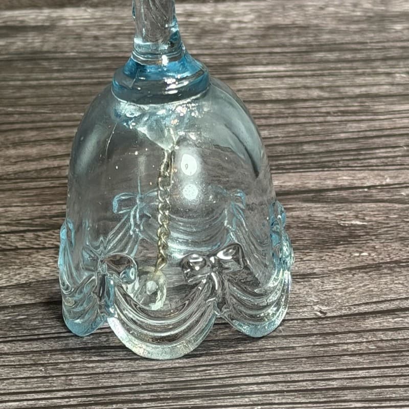 Vintage Fenton Colonial Blue Glass Bell Bows and Swags Pattern 4.5" - Thumbnail 3