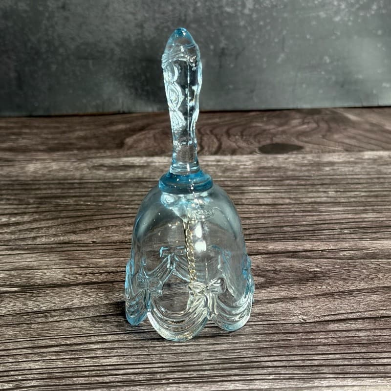 Vintage Fenton Colonial Blue Glass Bell Bows and Swags Pattern 4.5" - Thumbnail 7