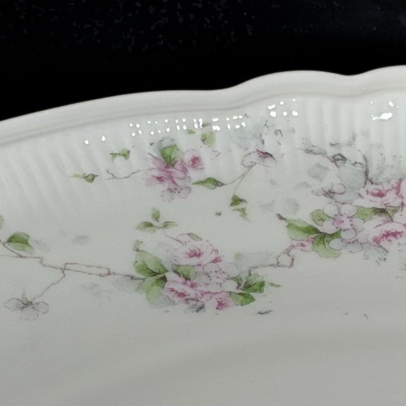 Antique Imperial Crown Austria 1564 Pink Floral 11.5" Round Chop Plate Platter - Thumbnail 7