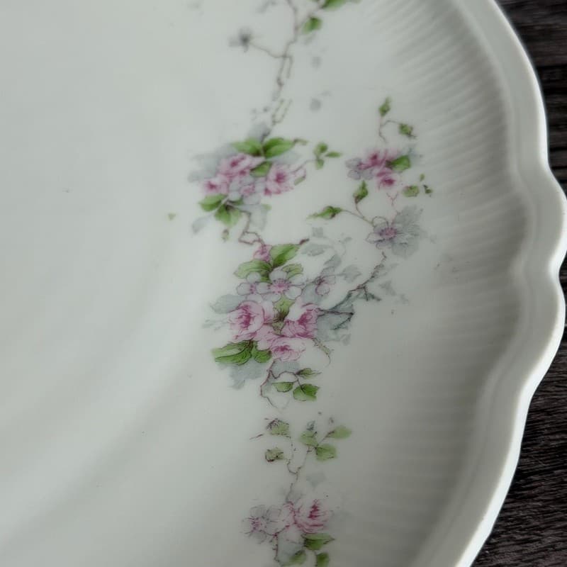 Antique Imperial Crown Austria 1564 Pink Floral 11.5" Round Chop Plate Platter - Thumbnail 4
