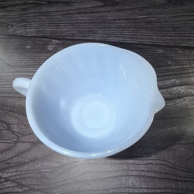 Fire-King Glass Light Blue Azurite Swirl Creamer – Vintage Fire-King Cream Pit - Thumbnail 4