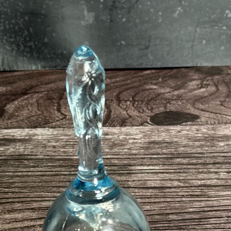 Vintage Fenton Colonial Blue Glass Bell Bows and Swags Pattern 4.5" - Thumbnail 2
