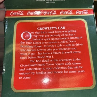 COCA COLA COKE TOWN SQUARE HORSE DRAWN WAGON Bottle Taxi CHRISTMAS VINTAGE 1992 - Thumbnail 14