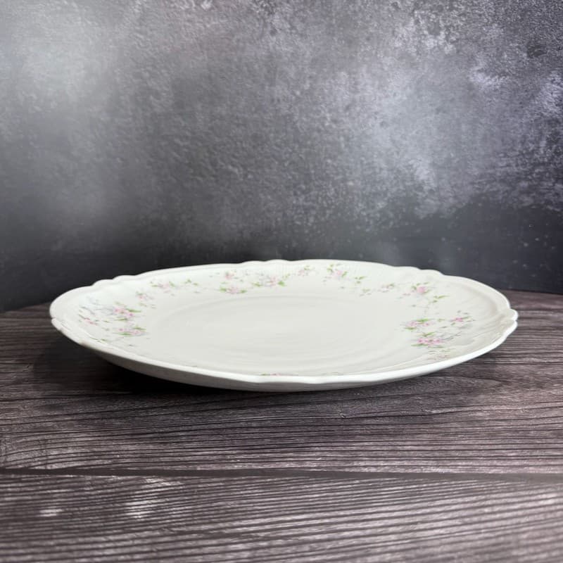 Antique Imperial Crown Austria 1564 Pink Floral 11.5" Round Chop Plate Platter - Thumbnail 2