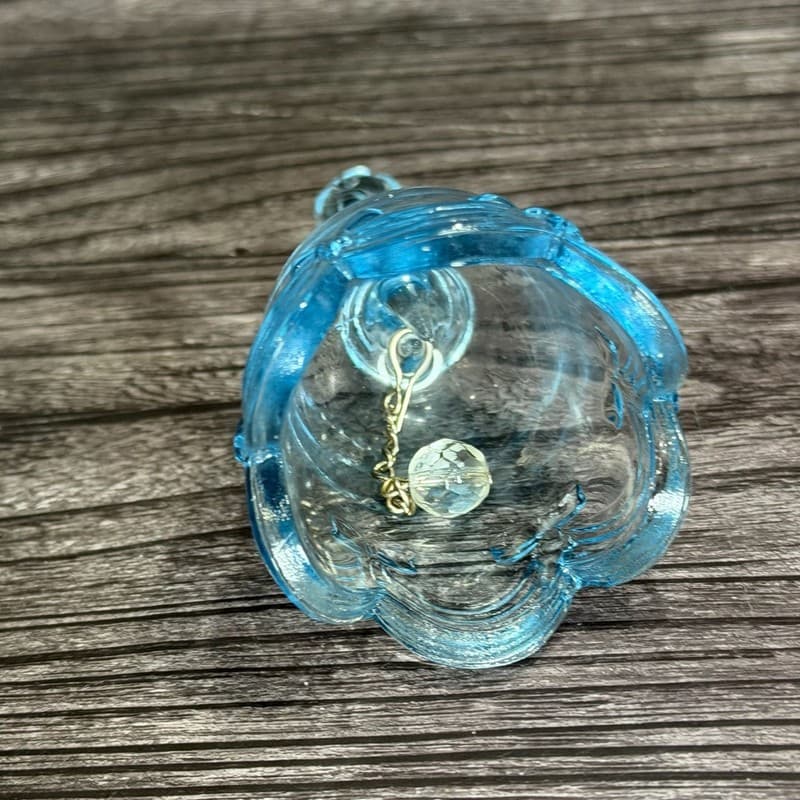 Vintage Fenton Colonial Blue Glass Bell Bows and Swags Pattern 4.5" - Thumbnail 5
