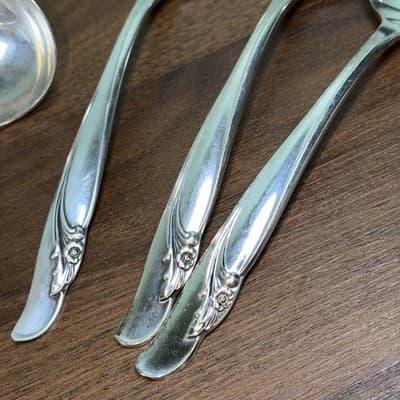 8 Serving Pieces Rogers International EXQUISITE Silverplate 1957 Spoons Ladle - Thumbnail 7