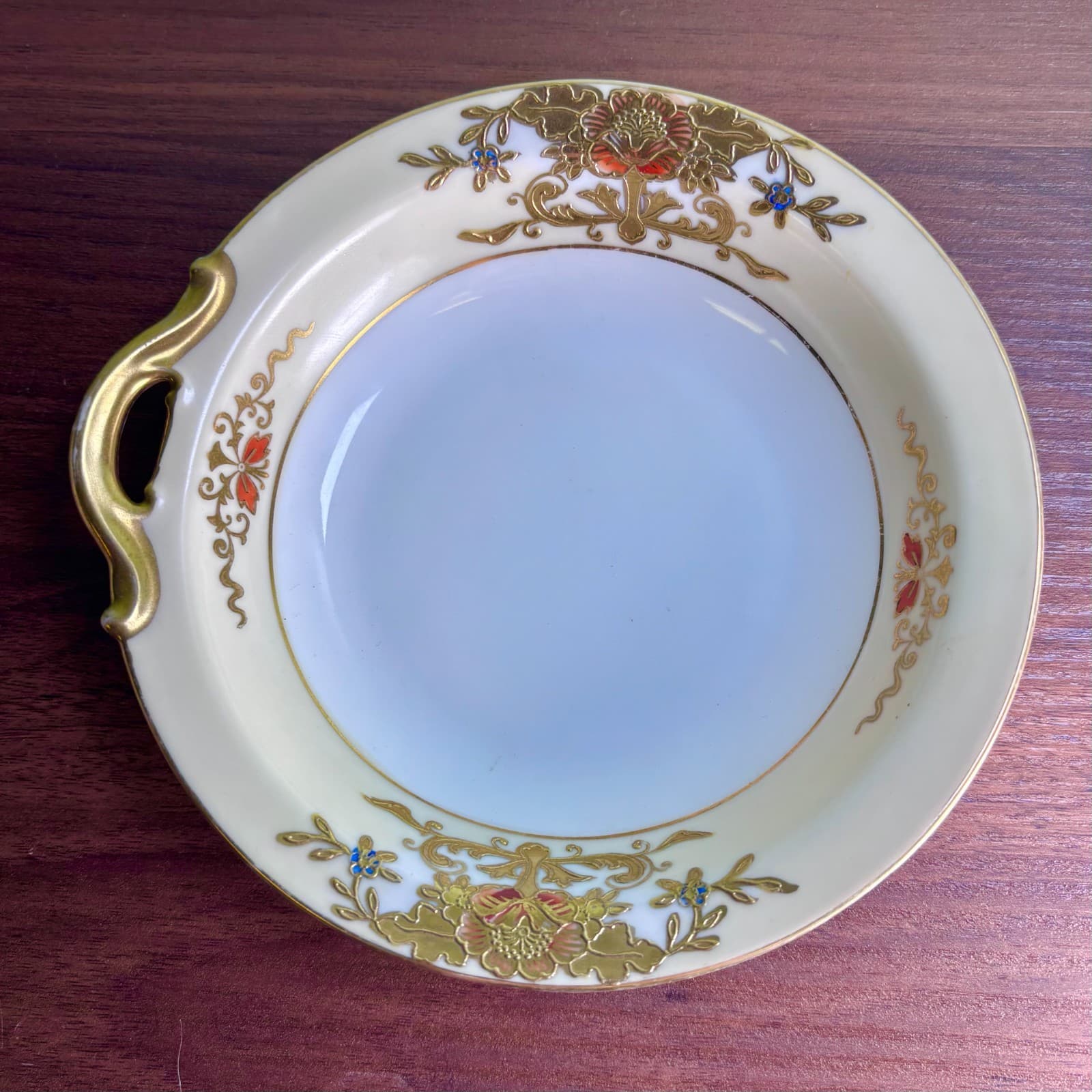 Antique Noritake Porcelain China Lemon Dish Gold Paint Pattern-42200 Circa-1918