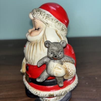 Vtg Homco Ceramic Santa Claus Coin Bank Figurine Christmas #5610 6”Hx 4”W - Thumbnail 7