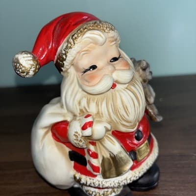 Vtg Homco Ceramic Santa Claus Coin Bank Figurine Christmas #5610 6”Hx 4”W - Thumbnail 6
