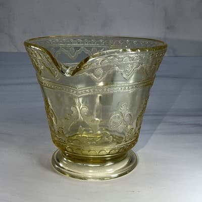 Vtg Patrician Spoke Depression Federal Glass CREAMER Plates Amber Yellow 1930s - Thumbnail 6