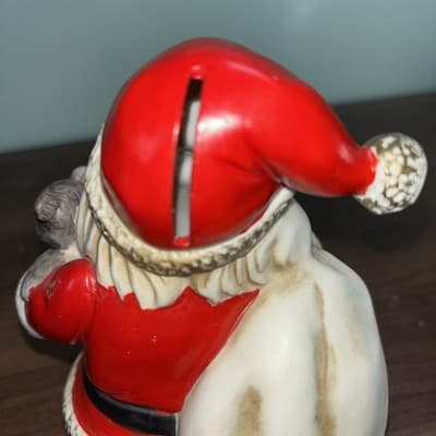 Vtg Homco Ceramic Santa Claus Coin Bank Figurine Christmas #5610 6”Hx 4”W - Thumbnail 4