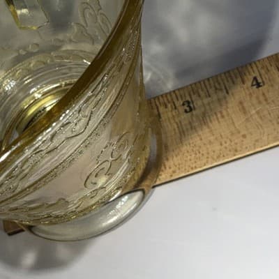 Vtg Patrician Spoke Depression Federal Glass CREAMER Plates Amber Yellow 1930s - Thumbnail 11