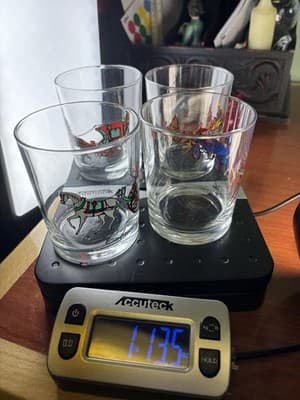 Set of 4 On The Rocks Horse Carriage Coach Glasses 3.5" Cab Tilbury Calche VTG - Thumbnail 15