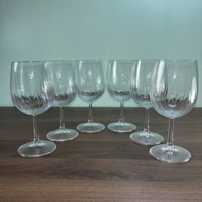 Set of 6 Royal Leerdam Holland Swirl Radiance Wine Glasses Vintage 8.5 oz - Thumbnail 2