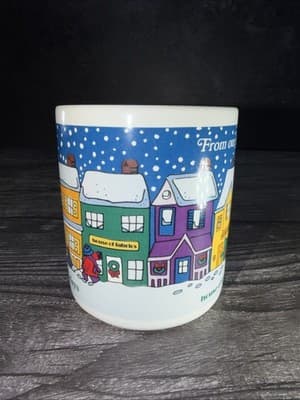 VTG House Of Fabrics So- Fro Happy Holidays Village Coffee Mugs 10 Oz - Thumbnail 5