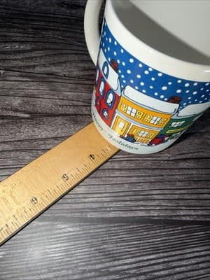 VTG House Of Fabrics So- Fro Happy Holidays Village Coffee Mugs 10 Oz - Thumbnail 8