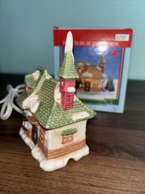 Porcelain Lighted Public House Lighted house collection Vintage Miniature 4.5” - Thumbnail 3
