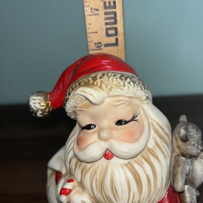 Vtg Homco Ceramic Santa Claus Coin Bank Figurine Christmas #5610 6”Hx 4”W - Thumbnail 10