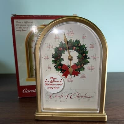 Howard Miller Carols of Christmas II Table Clock Musical Sounds Of The Season