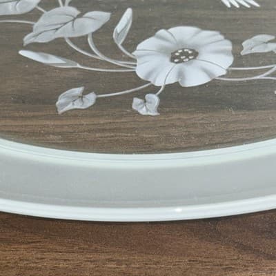 New Hummingbird Etched Lead Crystal Large Serving Platter 12.5” Avon - NOS - Thumbnail 5