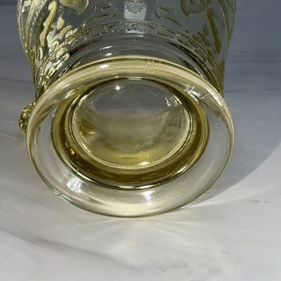 Vtg Patrician Spoke Depression Federal Glass CREAMER Plates Amber Yellow 1930s - Thumbnail 9
