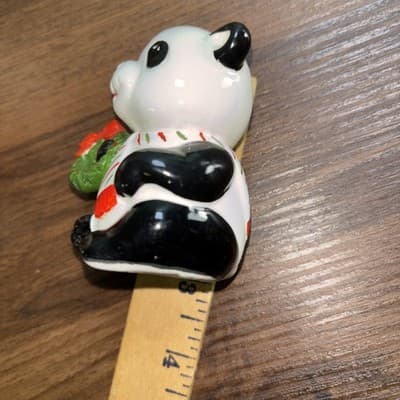 Vintage Lefton Christmas Panda Bears Salt & Pepper Shakers Candy Cane & Wreath - Thumbnail 12