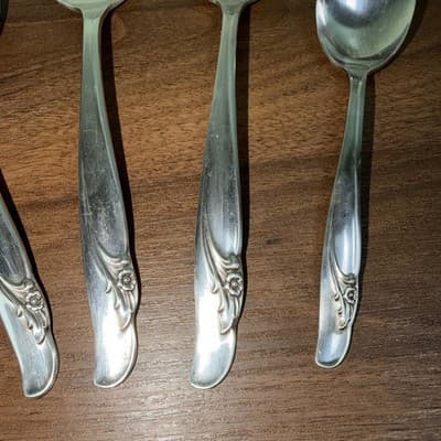 5 Serving Pieces Rogers International EXQUISITE Silverplate 1957 Spoons Pie - Thumbnail 5
