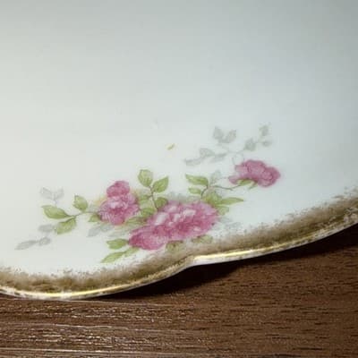 Vintage T & V Tesserman & Vogt Limoges France Gold Border 8” Plate Moss Roses - Thumbnail 6