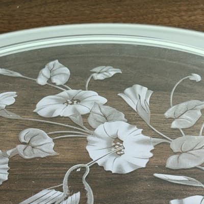 New Hummingbird Etched Lead Crystal Large Serving Platter 12.5” Avon - NOS - Thumbnail 8