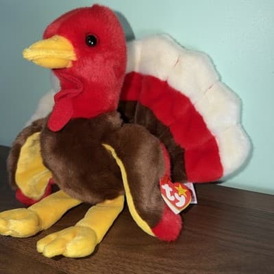 TY Beanie Buddy SOFT GOBBLES THE TURKEY 9" STUFFED ANIMAL Toy 1999 - Thumbnail 2