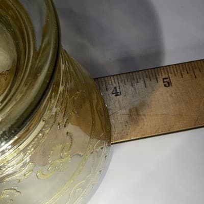 Vtg Patrician Spoke Depression Federal Glass CREAMER Plates Amber Yellow 1930s - Thumbnail 12