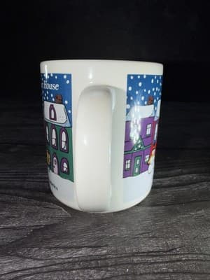 VTG House Of Fabrics So- Fro Happy Holidays Village Coffee Mugs 10 Oz - Thumbnail 3